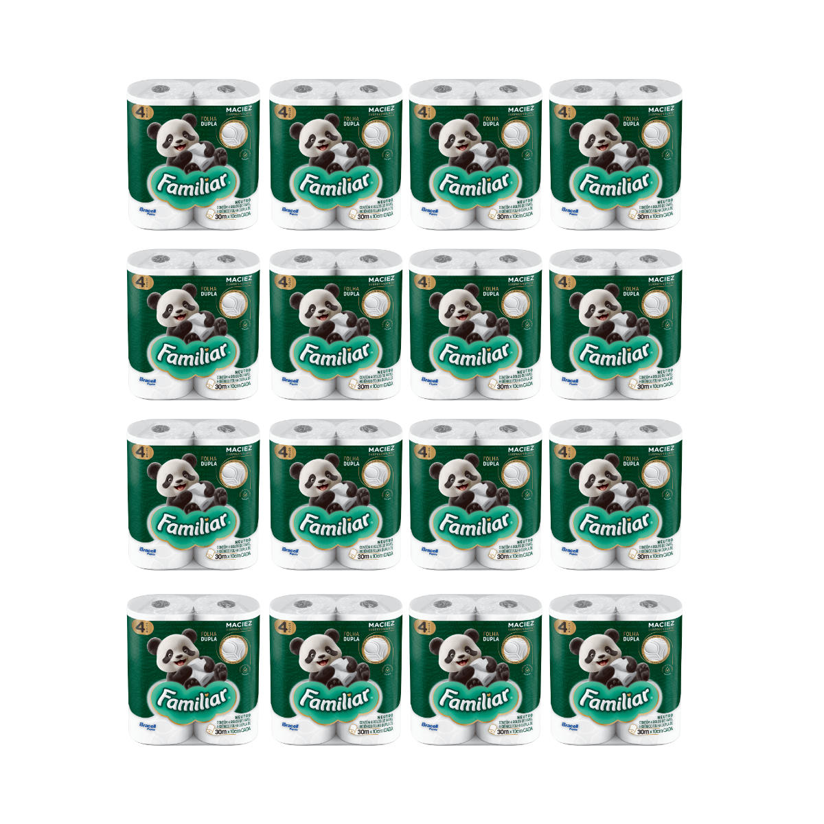 Papel Higiênico Folha Dupla 30m 16x4 Familiar